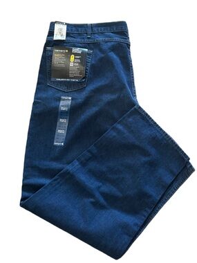 New Carhartt Flame Resistant Blue  Denim Relaxed Fit Straight Leg Men’s 50x32